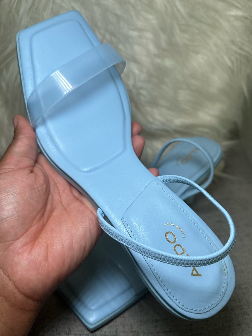 Baby Blue Aldo Kitten Heel Sandals